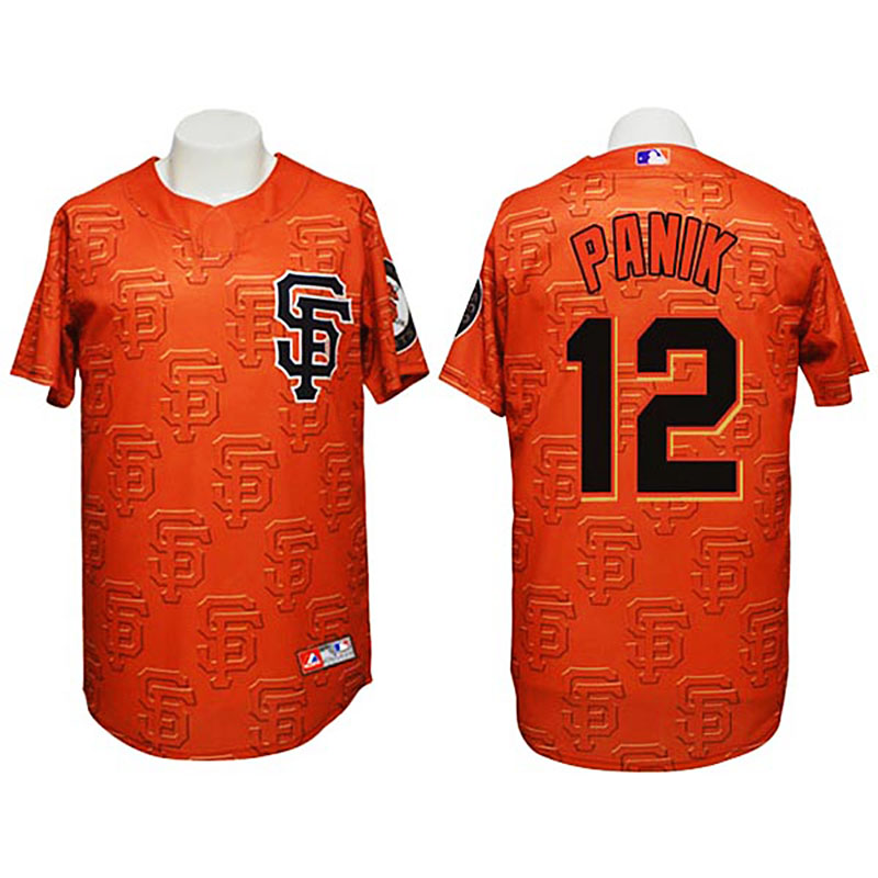 San Francisco Giants #12 Joe Panik Authentic 3D Fashion Orange Jersey