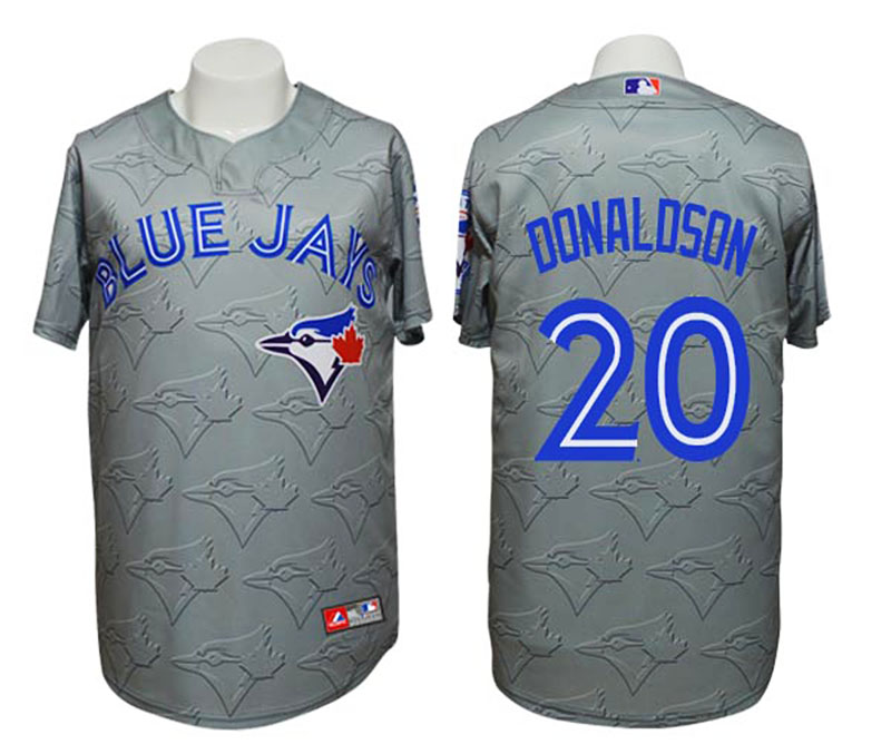 Jays #20 Josh Donaldson 3D Watermark Edition Gray Jersey