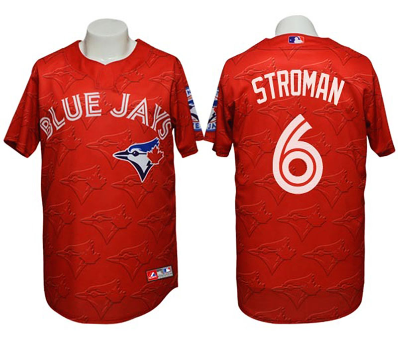 Jays #6 Marcus Stroman 3D Watermark Edition Red Jersey