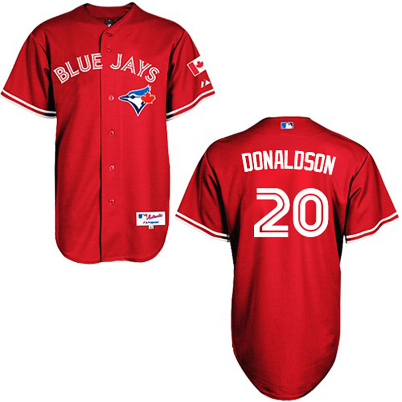 Toronto Blue Jays #20 Josh Donaldson Men's Authentic Red Alternate Majestic MLB Jersey