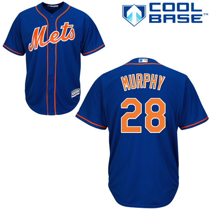 New York Mets #28 Daniel Murphy Blue Cool Base Alternate Home Jersey