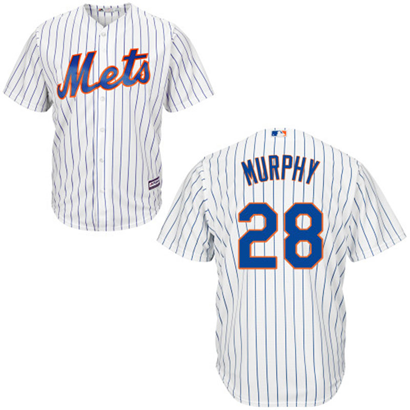 New York Mets #28 Daniel Murphy White Cool Base Home Jersey