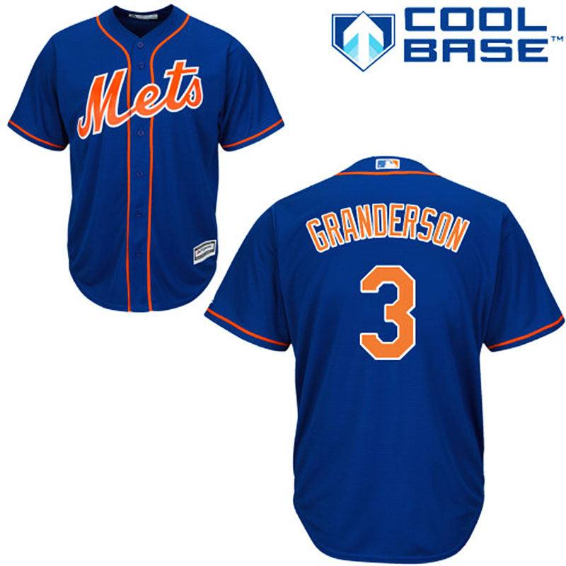 New York Mets #3 Curtis Granderson Blue Cool Base Alternate Home Jersey