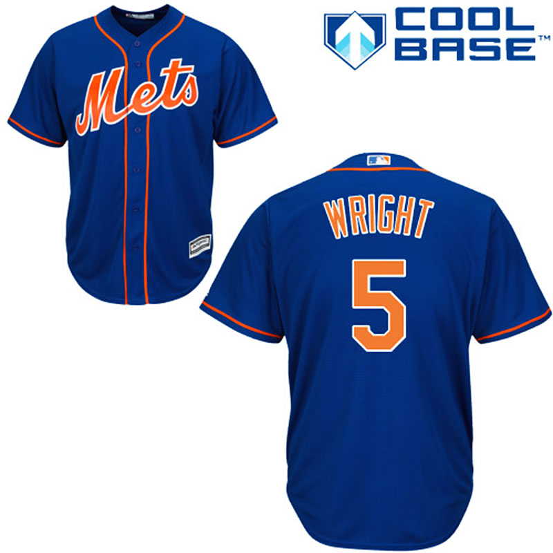 New York Mets #5 David Wright Blue Cool Base Alternate Home Jersey