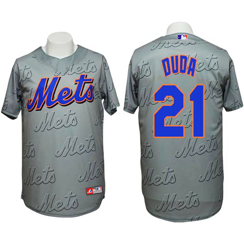 New York Mets #21 Lucas Duda Authentic 3D Fashion Grey Jersey