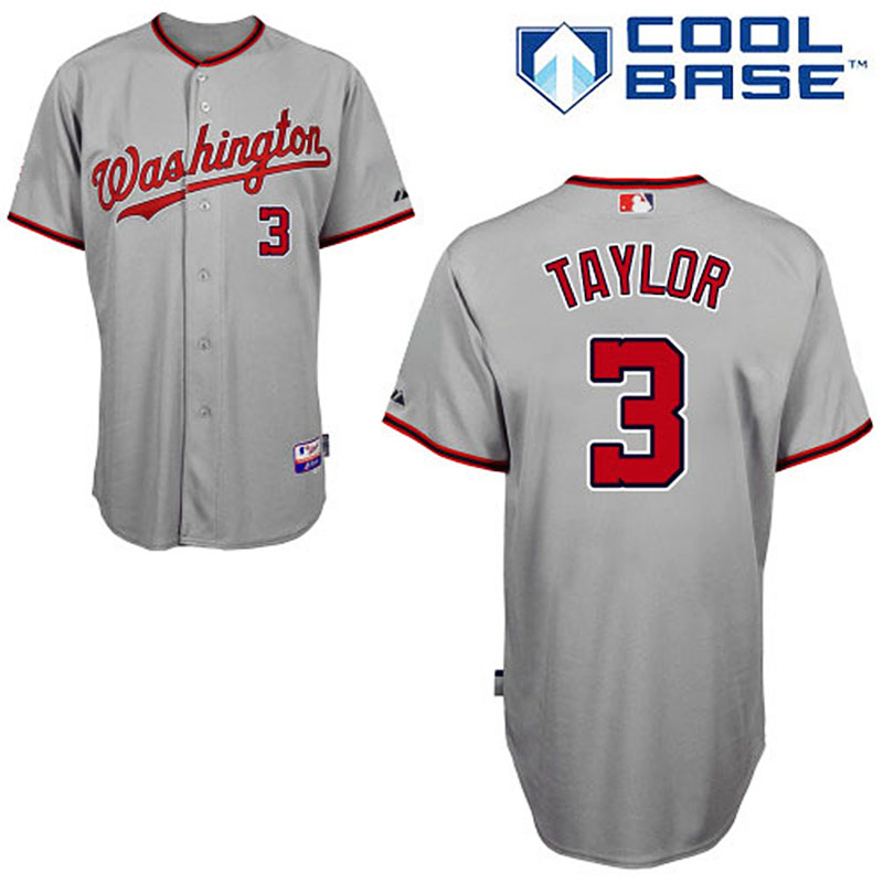 Washington Nationals #3 Michael Taylor Grey Road Authentic Cool Base Jersey