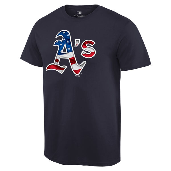 Oakland Athletics Navy Banner Wave Team T-Shirt