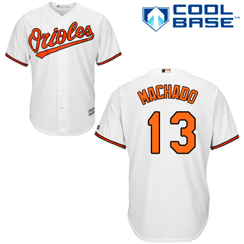 Baltimore Orioles #13 Manny Machado White Authentic Cool Base Home Jersey