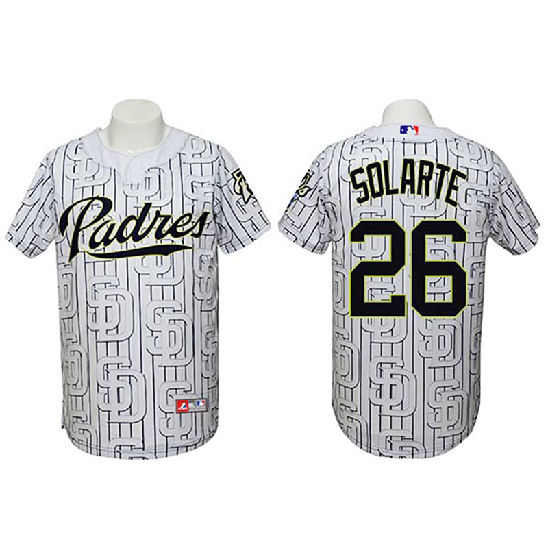 San Diego Padres #26 Yangervis Solarte Authentic 3D Fashion White Jersey