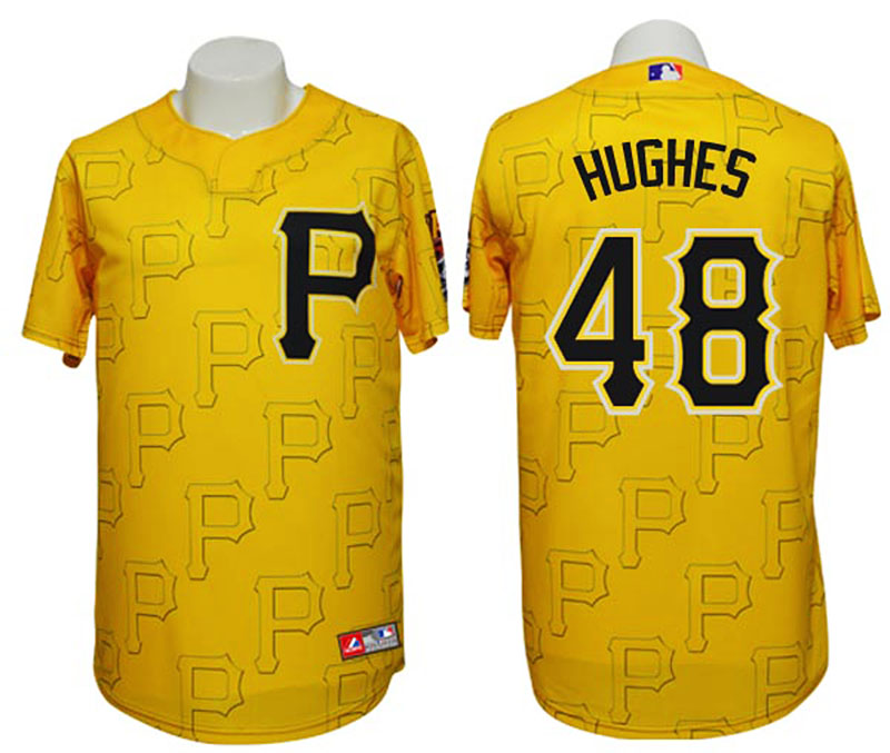 Pittsburgh Pirates #48 Jared Hughes Conventional 3D Version Gold Jersey