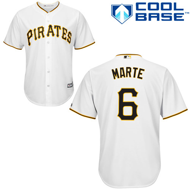 Pittsburgh Pirates #6 Starling Marte White Cool Base Home Jersey