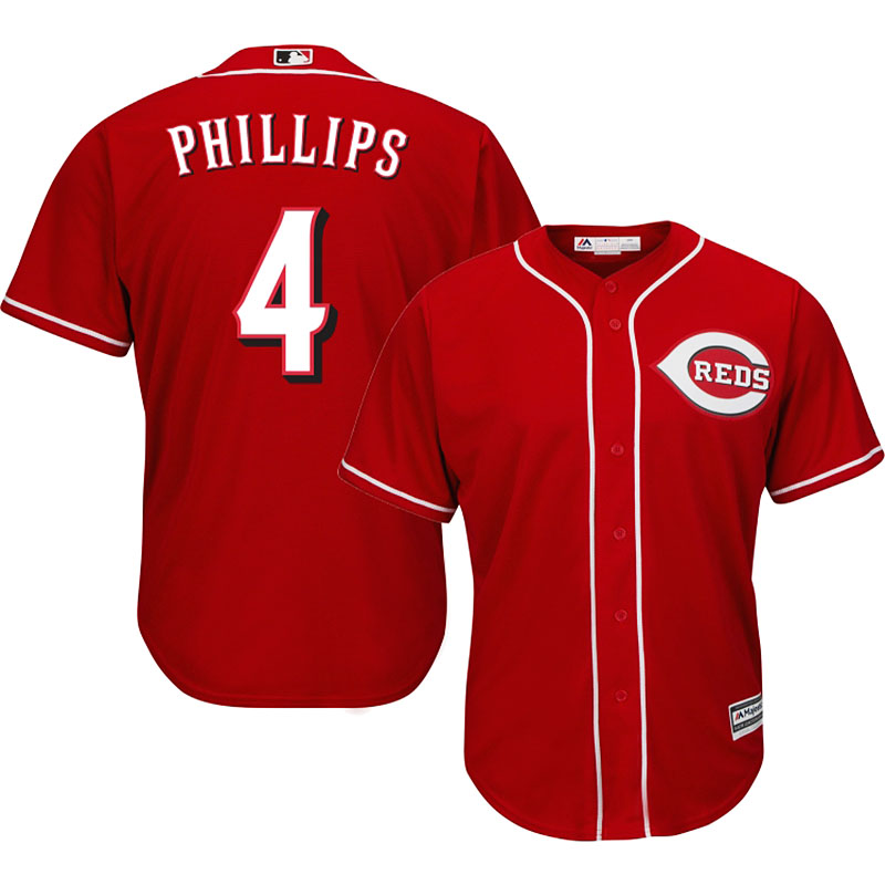 Cincinnati Reds #4 Brandon Phillips Red Cool Base Alternate Jersey