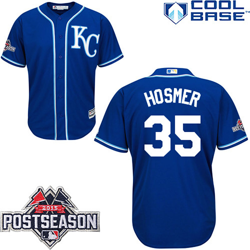 Kansas City Royals #35 Eric Hosmer Blue Authentic Cool Base Alternate Jersey