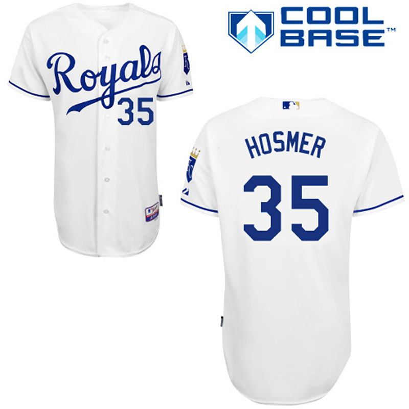 Kansas City Royals #35 Eric Hosmer Cool Base Authentic Home White Jersey