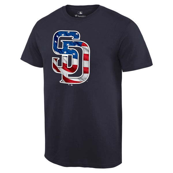 San Diego Padres Navy Banner Wave Team T-Shirt