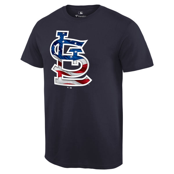 St. Louis Cardinals Navy Banner Wave Team T-Shirt