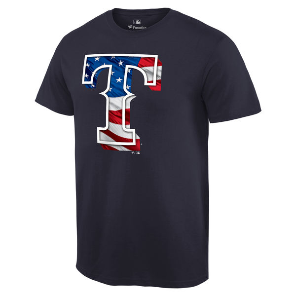 Texas Rangers Navy Banner Wave Team T-Shirt