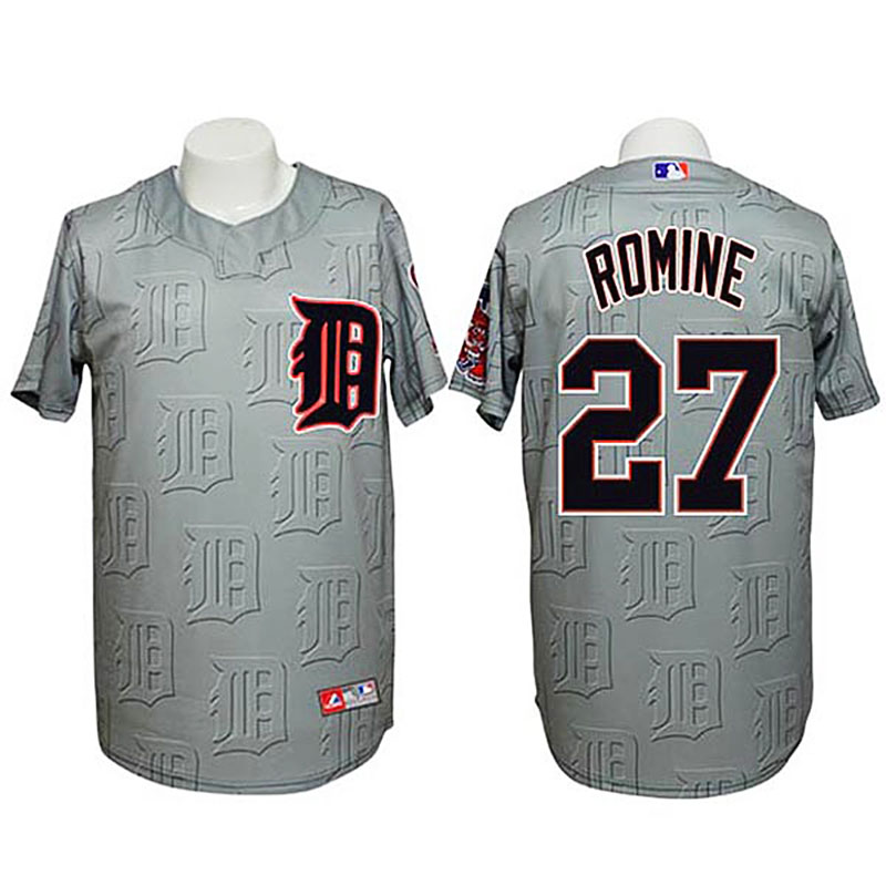 Detroit Tigers #27 Andrew Romine Authentic 3D Fashion Grey Jersey