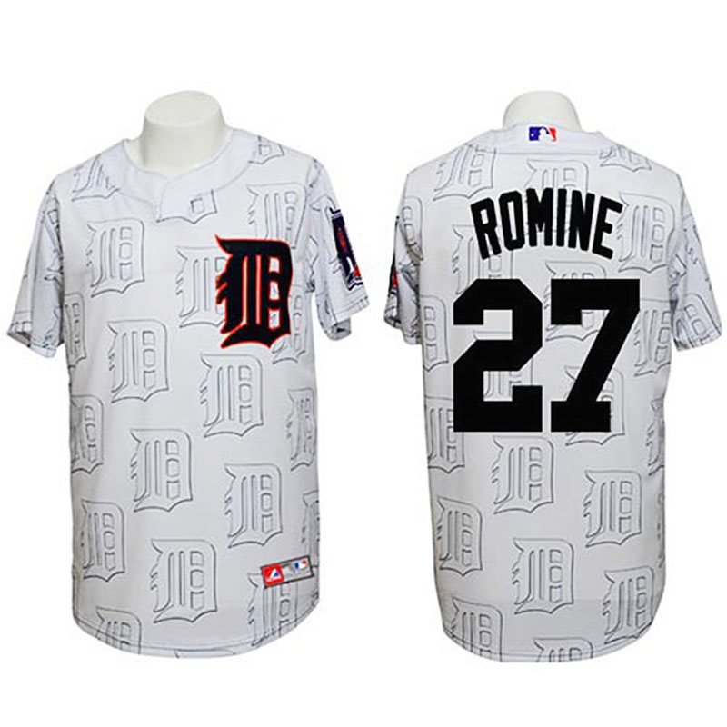 Detroit Tigers #27 Andrew Romine Authentic 3D Fashion White Jersey