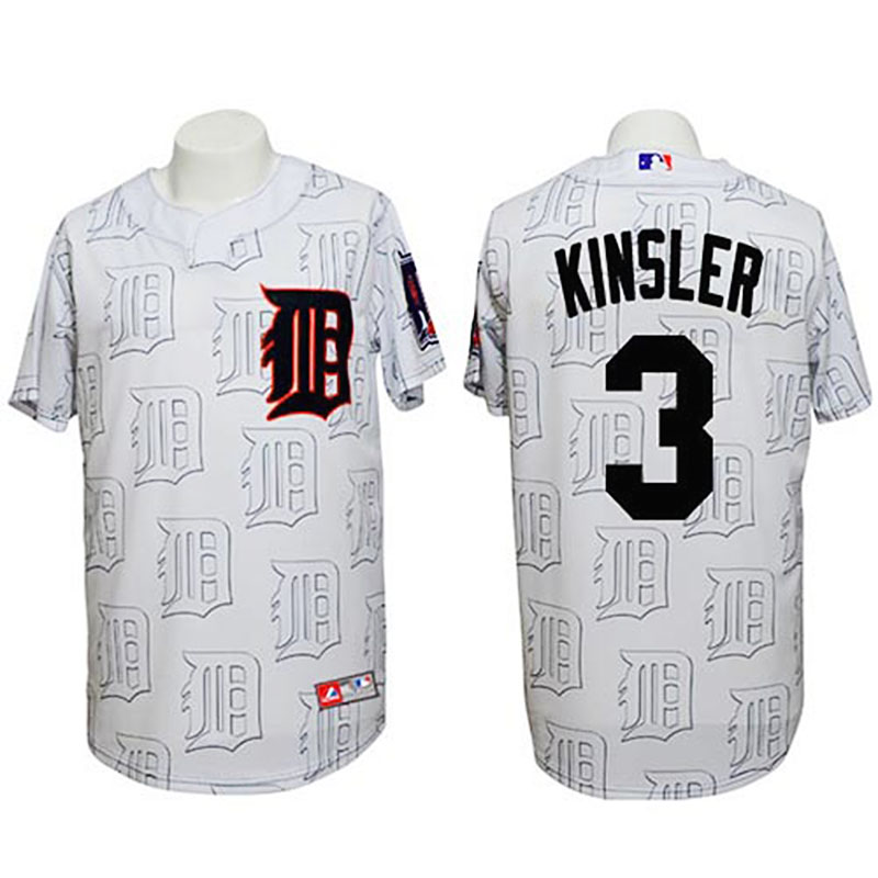 Detroit Tigers #3 Ian Kinsler Authentic 3D Fashion White Jersey