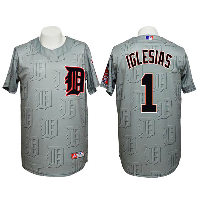 Detroit Tigers #1 Jose Iglesias Authentic 3D Fashion Grey Jersey