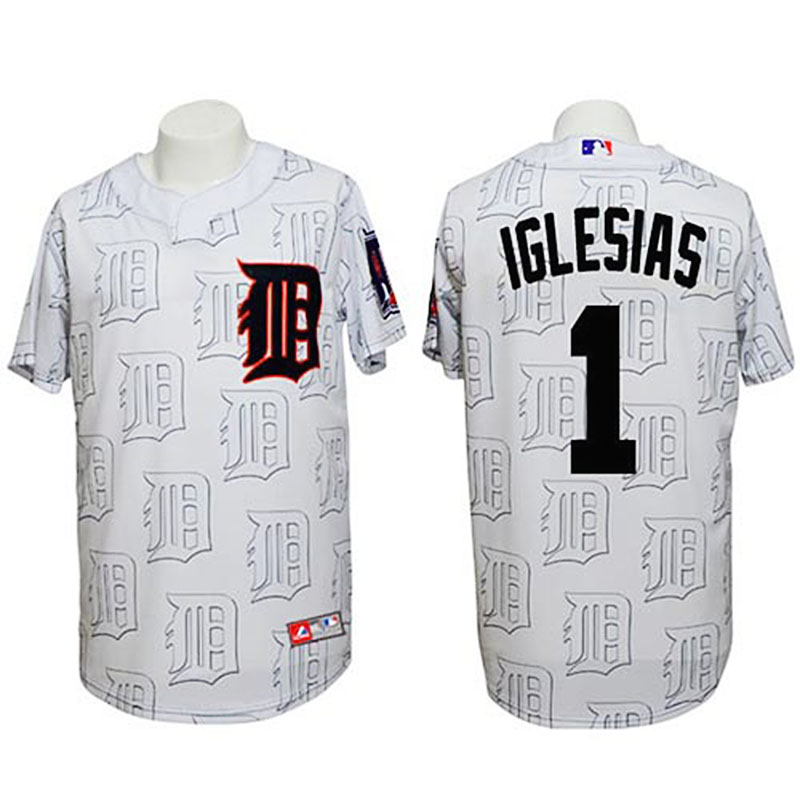 Detroit Tigers #1 Jose Iglesias Authentic 3D Fashion White Jersey