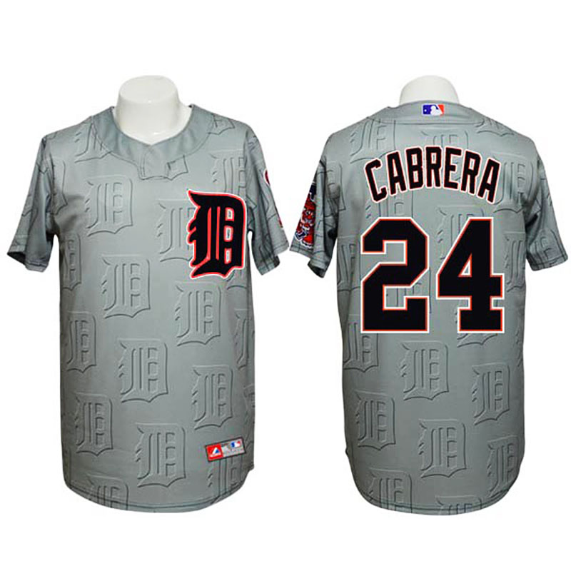 Detroit Tigers #24 Miguel Cabrera Authentic 3D Fashion Grey Jersey