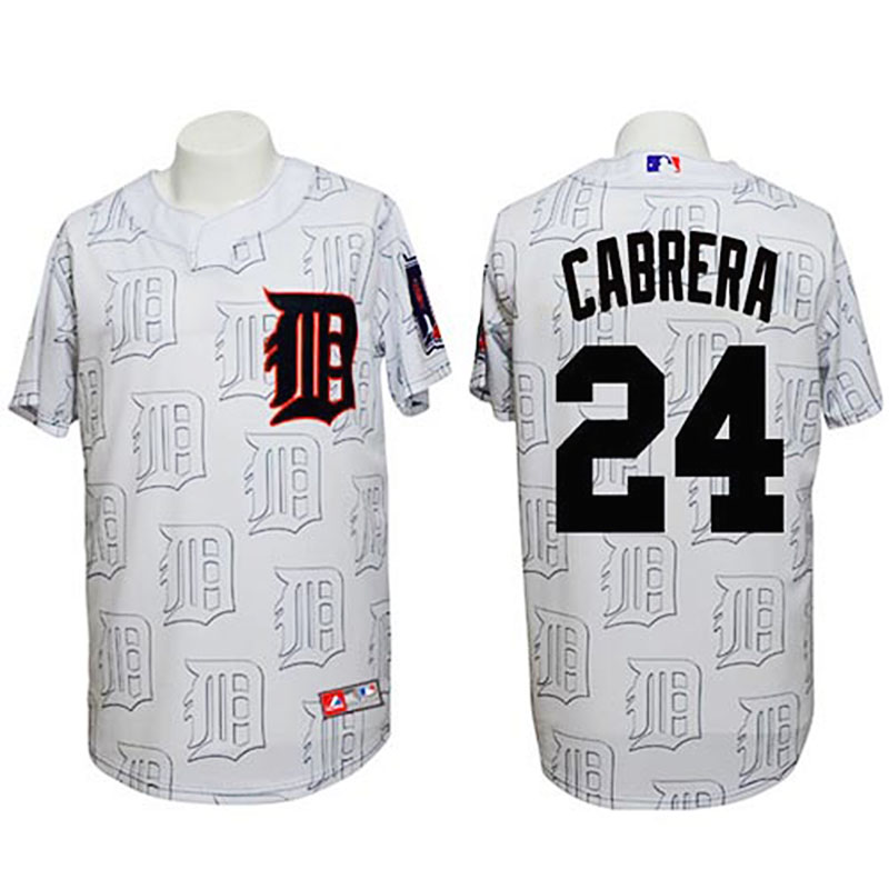 Detroit Tigers #24 Miguel Cabrera Authentic 3D Fashion White Jersey