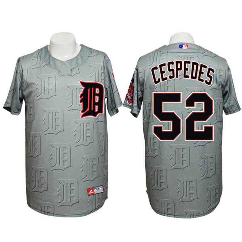 Detroit Tigers #52 Yoenis Cespedes Authentic 3D Fashion Grey Jersey