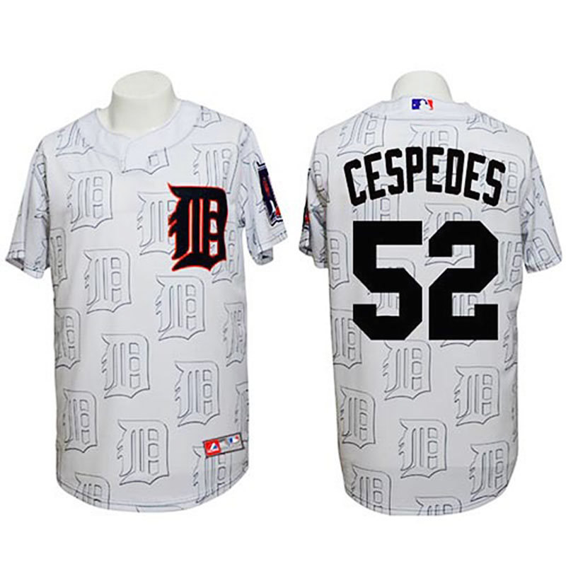 Detroit Tigers #52 Yoenis Cespedes Authentic 3D Fashion White Jersey