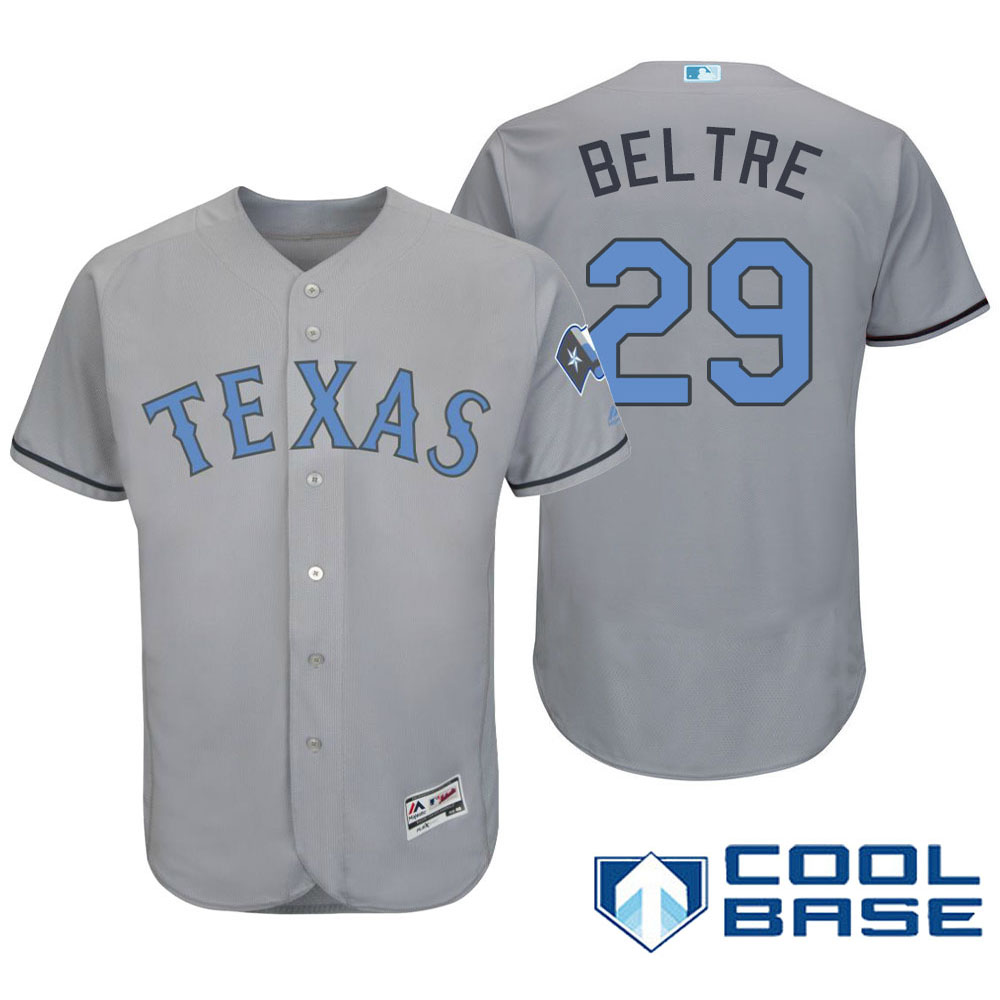 Texas Rangers #29 Adrian Beltre Majestic Gray Fashion 2016 Father's Day Cool Base Jersey