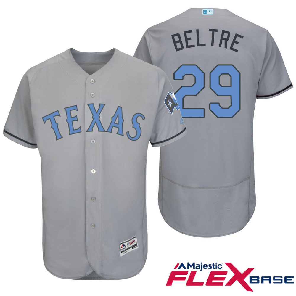 Texas Rangers #29 Adrian Beltre Majestic Gray Fashion 2016 Father's Day Flex Base Jersey