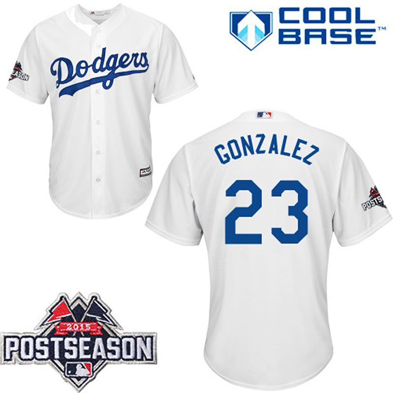 Los Angeles Dodgers #23 Adrian Gonzalez White Cool Base Home Jersey