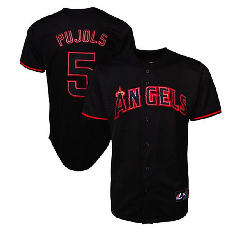 Los Angeles Angels of Anaheim #5 Albert Pujols Black Fashion Jersey