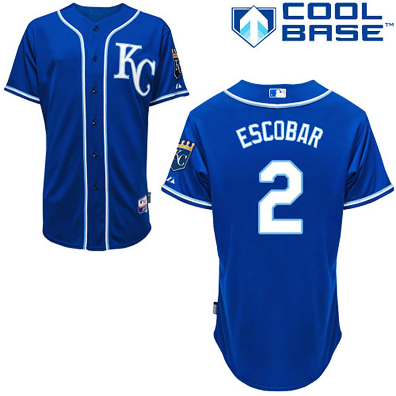 Kansas City Royals #2 Alcides Escobar Blue Jersey