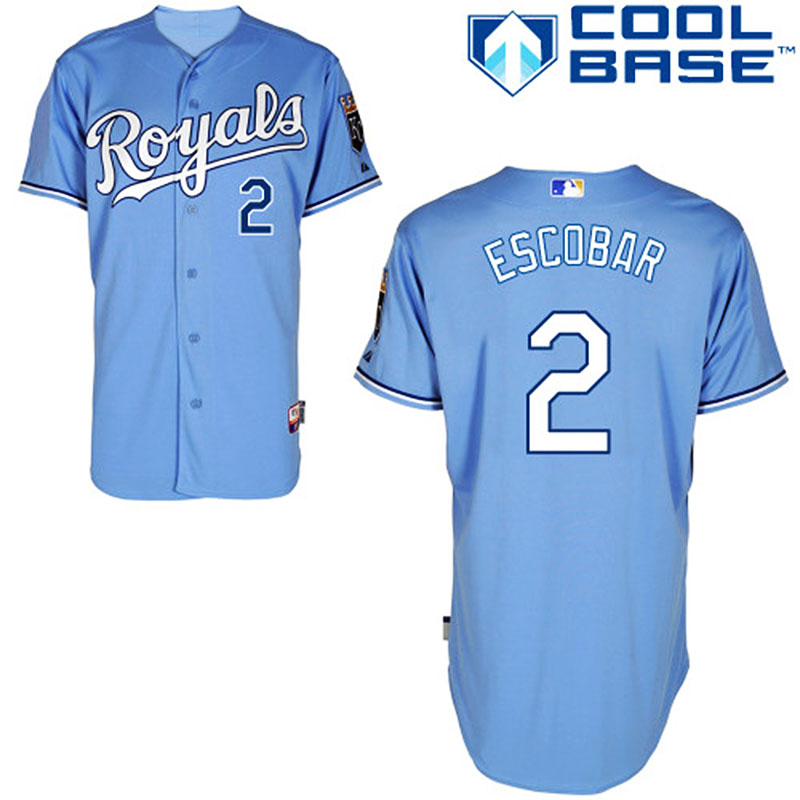 Kansas City Royals #2 Alcides Escobar Light Blue Jersey