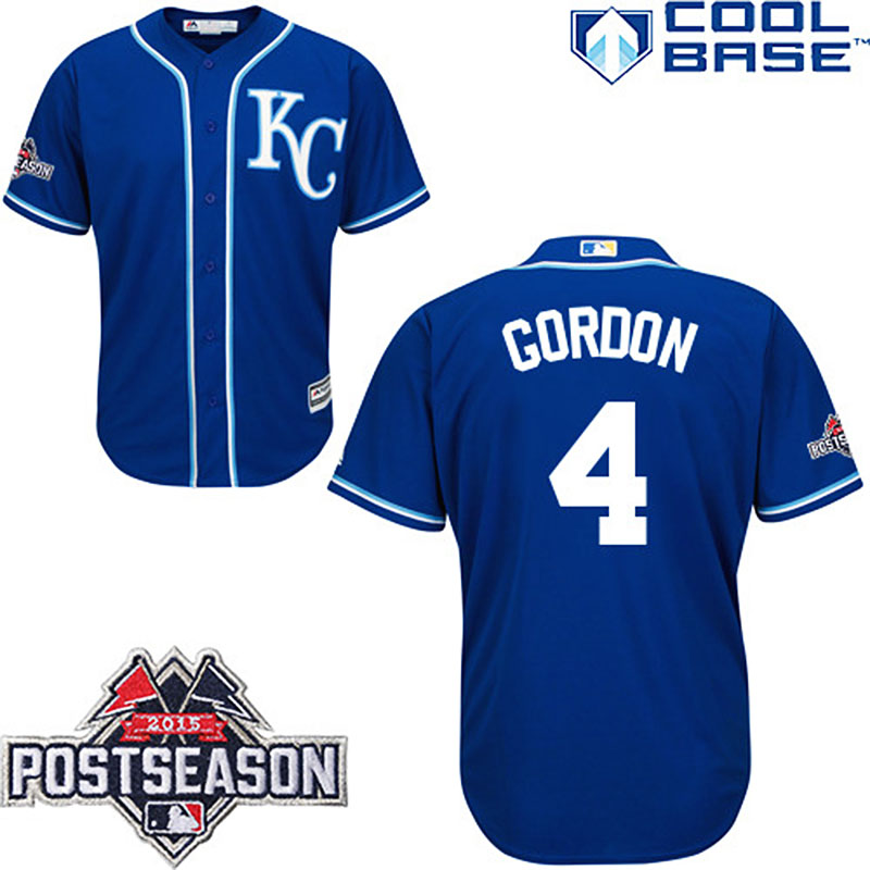 Kansas City Royals Alex Gordon Postseason Patch Navy Jersey