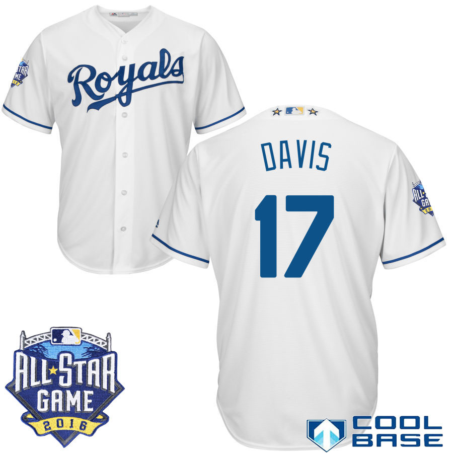 Kansas City Royals #17 Wade Davis White 2016 MLB All Star Game Patch Cool Base Jersey