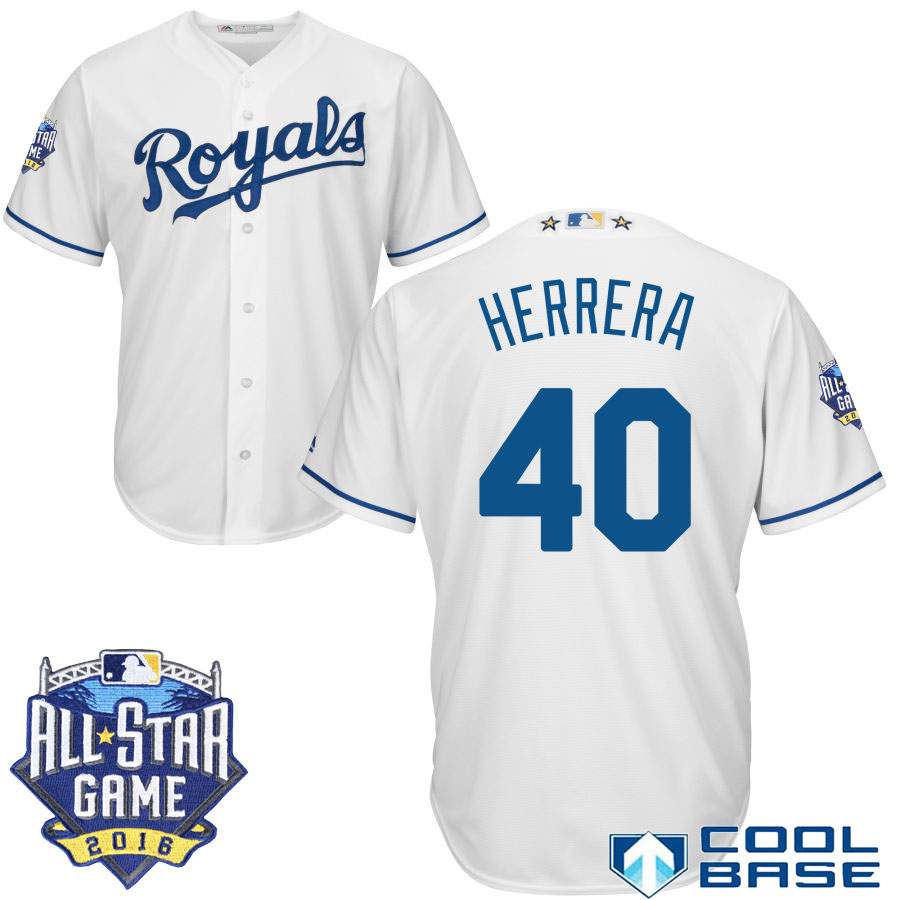 Kansas City Royals #40 Kelvin Herrera White 2016 MLB All Star Game Patch Cool Base Jersey