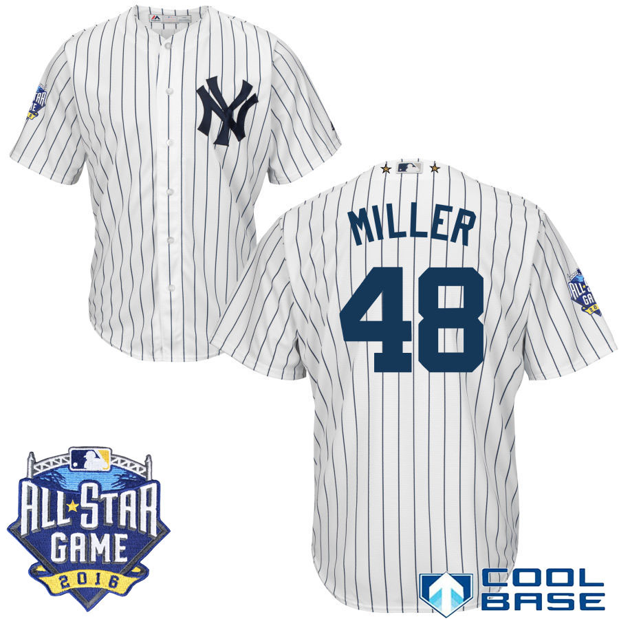 New York Yankees #48 Andrew Miller White 2016 MLB All Star Game Patch Cool Base Jersey