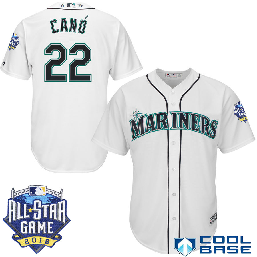 Seattle Mariners #22 Robinson Cano White 2016 MLB All Star Game Patch Cool Base Jersey