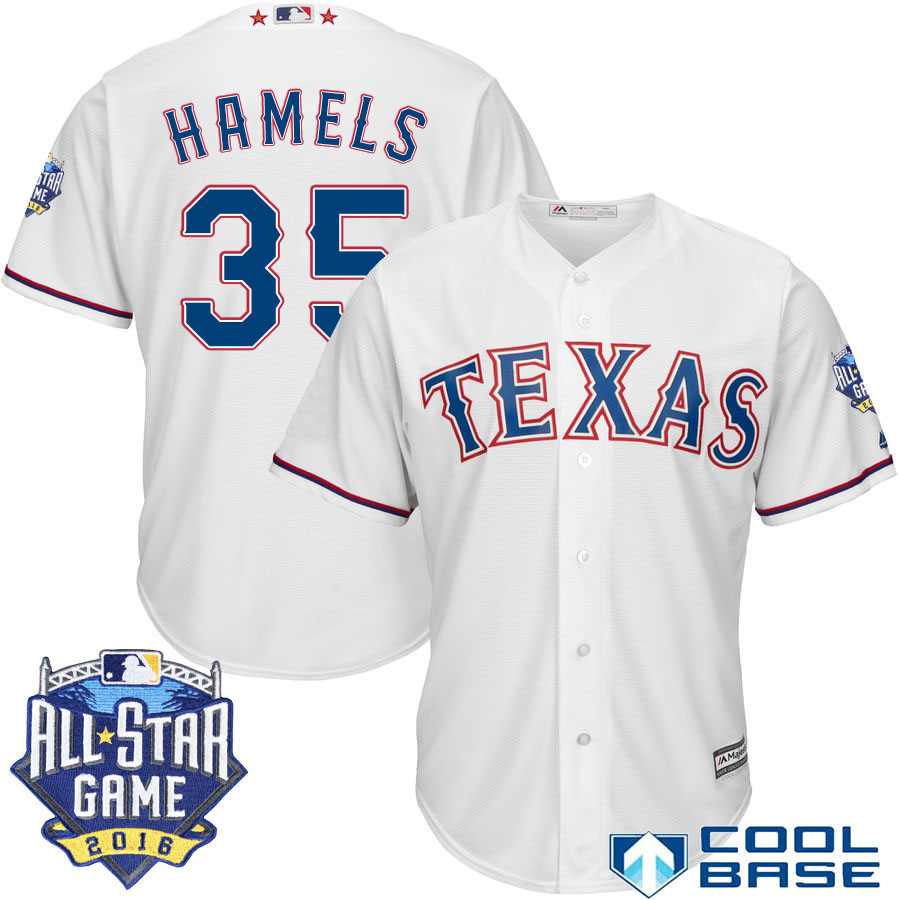 Texas Rangers #35 Cole Hamels White 2016 MLB All Star Game Patch Cool Base Jersey