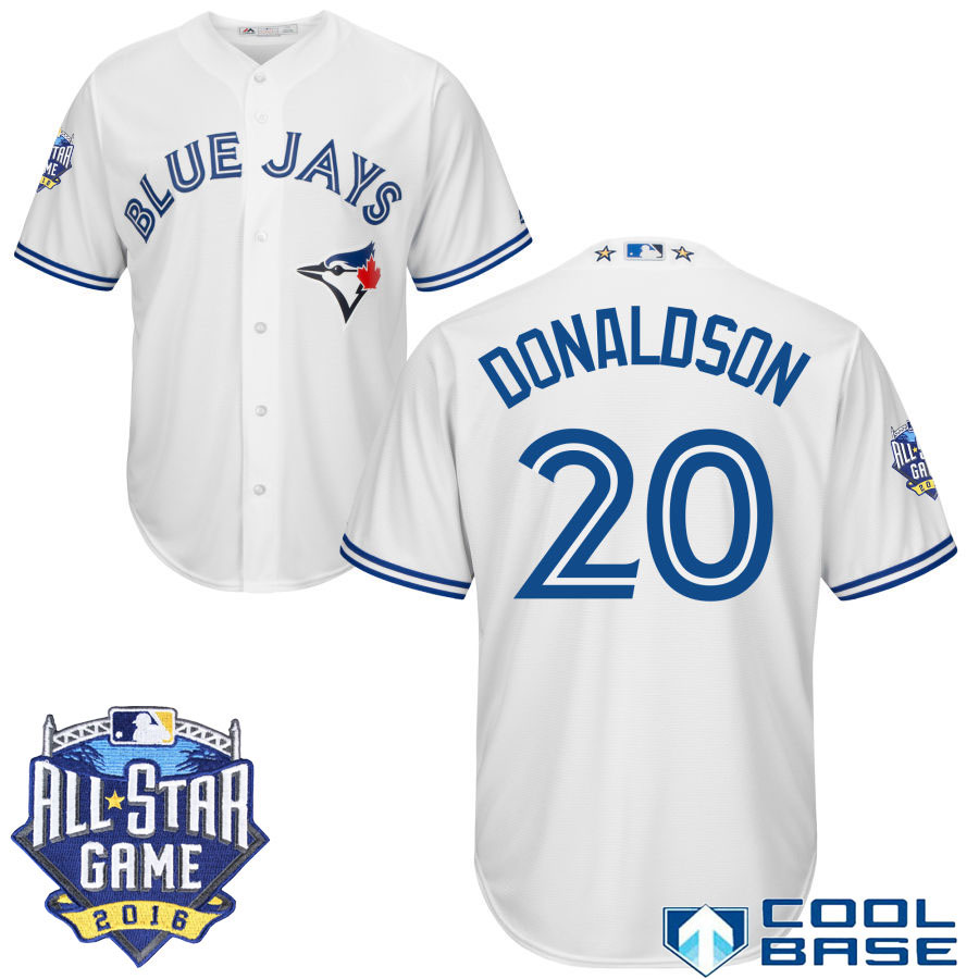 Toronto Blue Jays #20 Josh Donaldson White 2016 MLB All Star Game Patch Cool Base Jersey