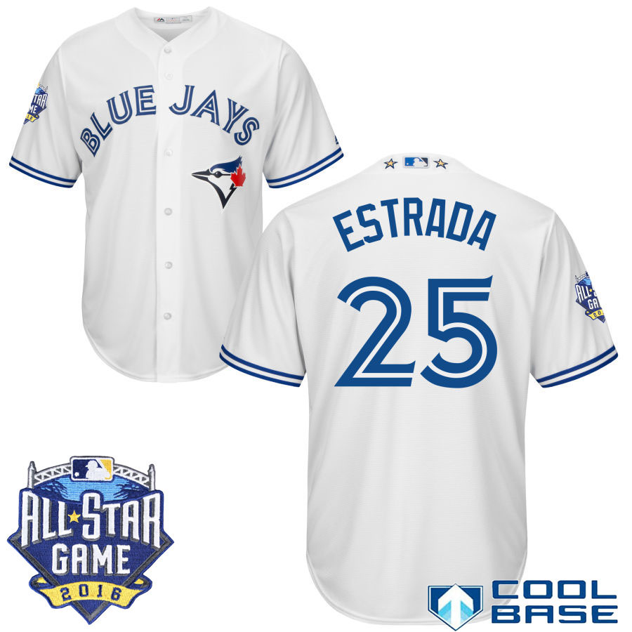 Toronto Blue Jays #25 Marco Estrada White 2016 MLB All Star Game Patch Cool Base Jersey