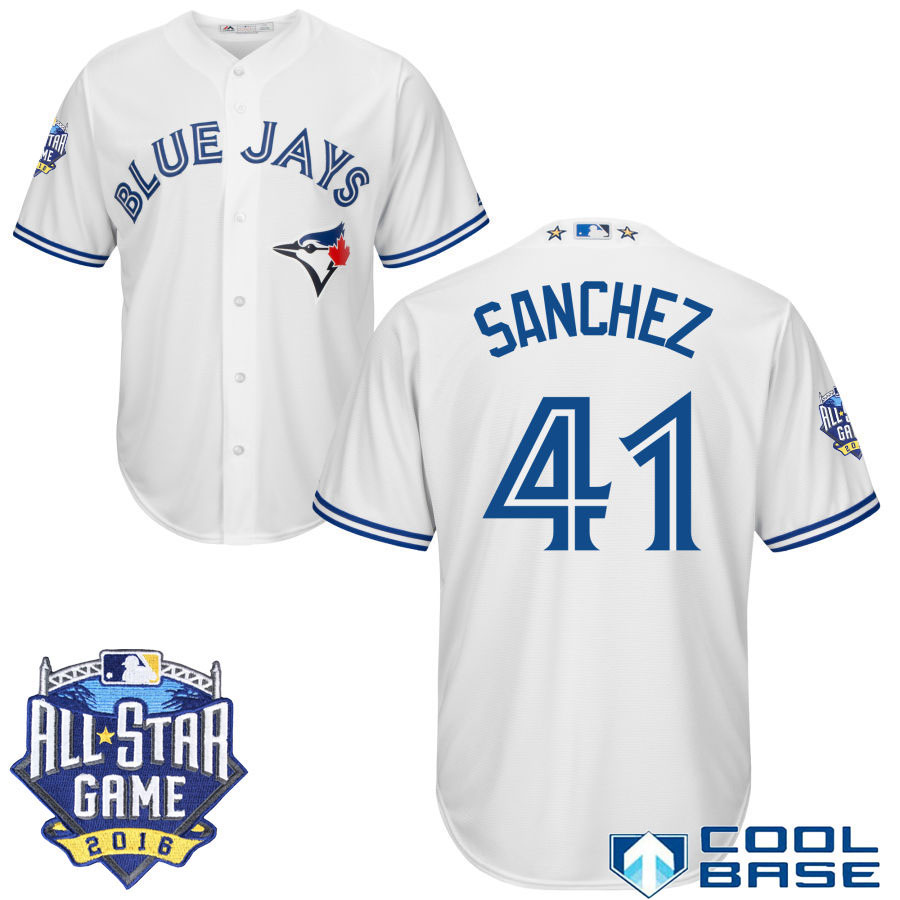 Toronto Blue Jays #41 Aaron Sanchez White 2016 MLB All Star Game Patch Cool Base Jersey