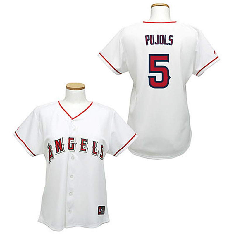 Los Angeles Angels of Anaheim #5 Albert Pujols White Women's Fashion Jersey