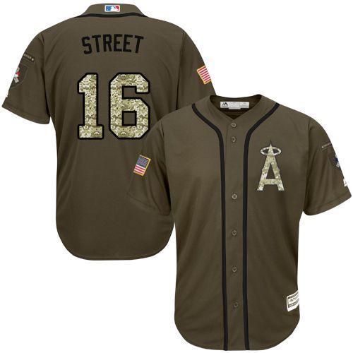 Los Angeles Angels #16 Huston Street Olive Camo Stitched Baseball Jersey