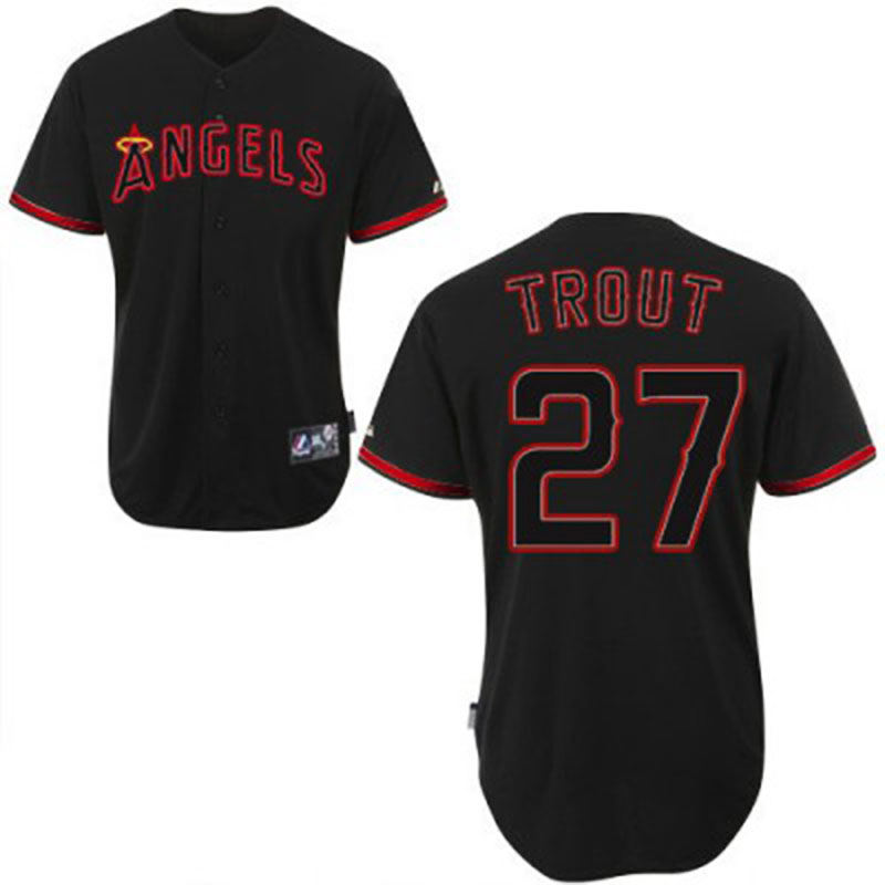 Los Angeles Angels of Anaheim #27 Mike Trout Black Fashion Jersey