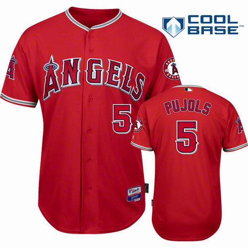 Los Angeles Angels #5 Albert Pujols Majestic Red 2016 Cool Base Player Jersey