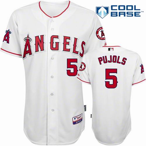 Los Angeles Angels #5 Albert Pujols Majestic White 2016 Cool Base Player Jersey